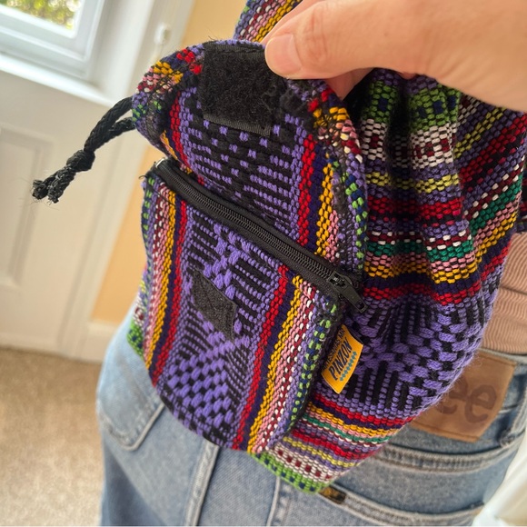 Pinzon Mexican woven mini backpack purple multi - Picture 6 of 14